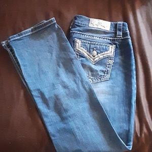 Miss Me Size 33 Boot Cut Mid Rise NWT BLING